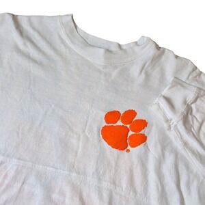 Clemson Tigers Spirit Jersey‎ Cropped Long Sleeve Crew Neck Women's M EUC